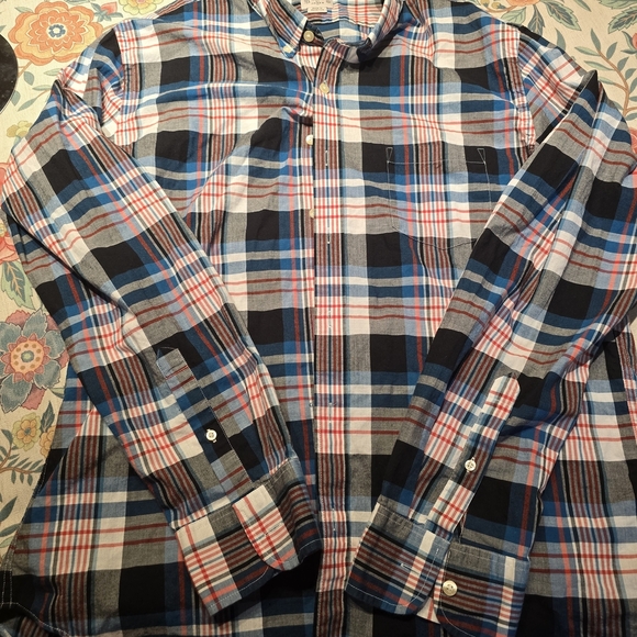 J. Crew Multicolor Plaid Dress Shirt Slim Fit. Xl - Picture 1 of 7